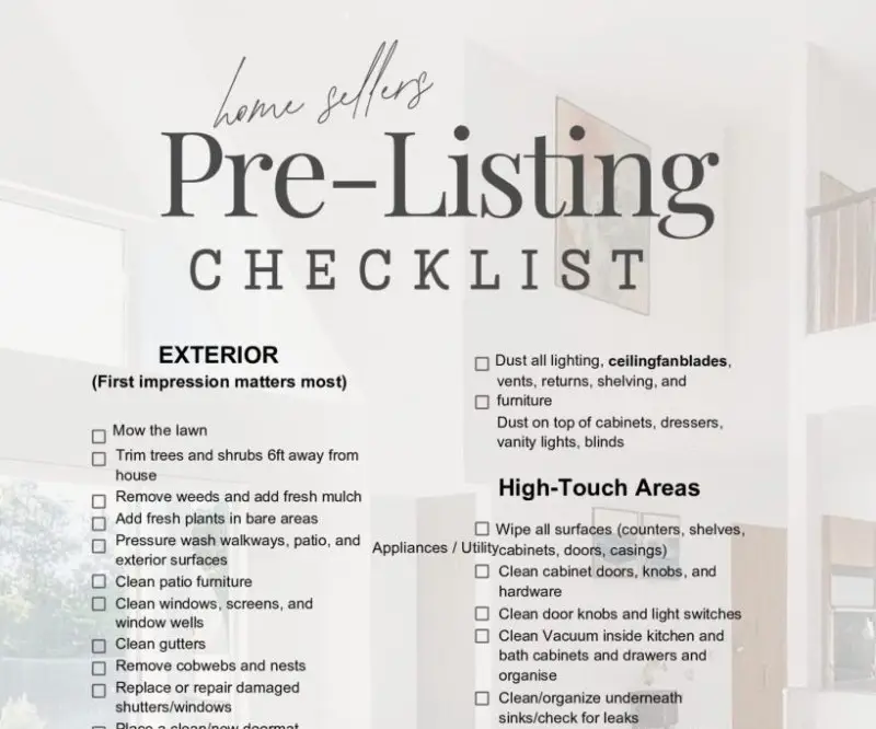 Seller Pre-Listing Checklist document preview